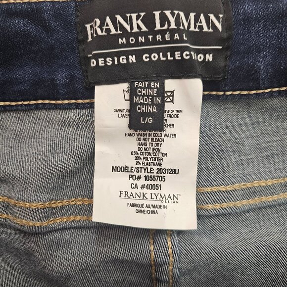 Frank Lyman Womens Denim Jeans With Gold Leopard Print Design L/G - Picture 7 of 7